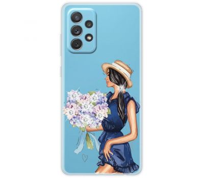 Чохол для Samsung Galaxy A53 (A536) MixCase стрази дівчина з квітами