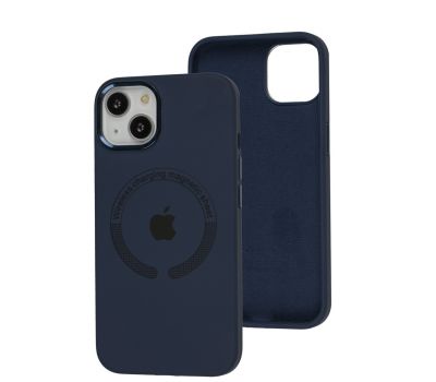 Чохол для iPhone 13 Metal Camera MagSafe Silicone midnight blue