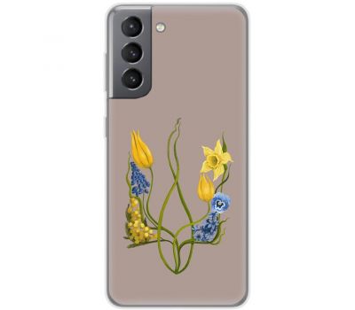 Чохол для Samsung Galaxy S21 FE (G990) MixCase патріотичні квіти у формі герба