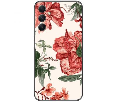 Чохол для Samsung Galaxy A24 (A245) MixCase квіти червоні на білому