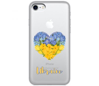 Чохол для iPhone 7 / 8 / SE MixCase патріотичні серце з квітами