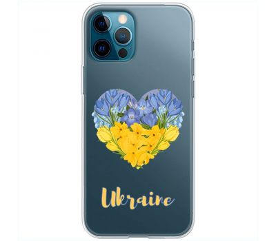 Чохол для iPhone 12 Pro MixCase патріотичні серце з квітами