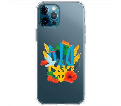 Чохол для iPhone 14 Pro MixCase патріотичні герб у квітах