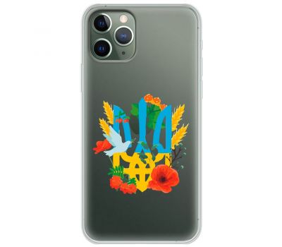 Чохол для iPhone 11 Pro Max MixCase патріотичні герб у квітах
