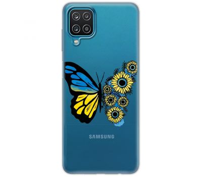 Чохол для Samsung Galaxy A12 / M12 MixCase патріотичні жовто-синій метелик
