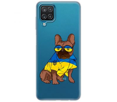 Чохол для Samsung Galaxy A12 / M12 MixCase патріотичні мопс в жовто-синіх кол