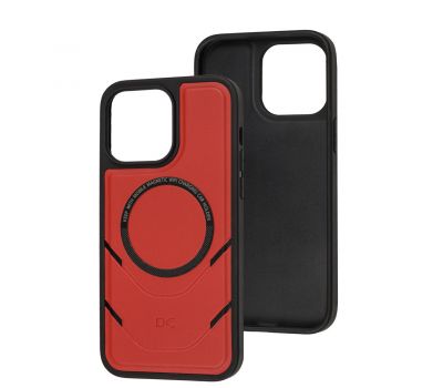 Чохол для iPhone 14 Pro Max MagSafe eco-leather + MagSafe popSocket red