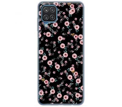 Чохол для Samsung Galaxy A12 / M12 MixCase квіти на чорному