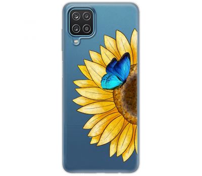 Чохол для Samsung Galaxy M33 (M336) Mixcase квіти соняшник з блакитним метеликом