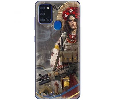 Чохол для Samsung Galaxy A21S (A217) MixCase патріотичні дівчина воїн
