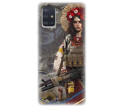 Чохол для Samsung Galaxy A51 (A515) MixCase патріотичні дівчина воїн