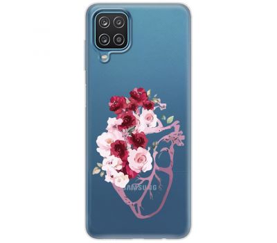 Чохол для Samsung Galaxy A12 / M12 Mixcase квіти серце поросло квітами