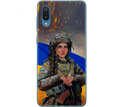 Чохол для Samsung Galaxy A02 (A022) MixCase патріотичні дівчина воїн