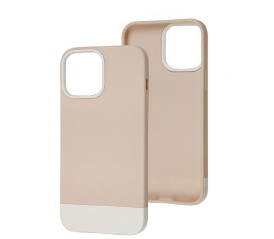 Чохол для iPhone 13 Pro Max Bichromatic grey-beige / white