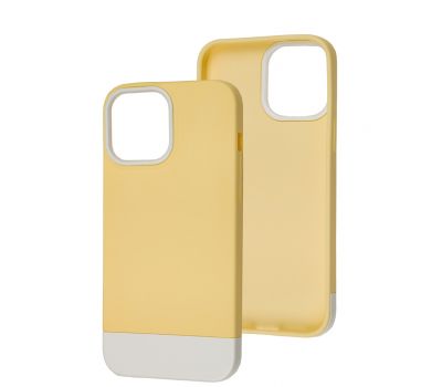 Чохол для iPhone 13 Pro Max Bichromatic creamy-yellow/white