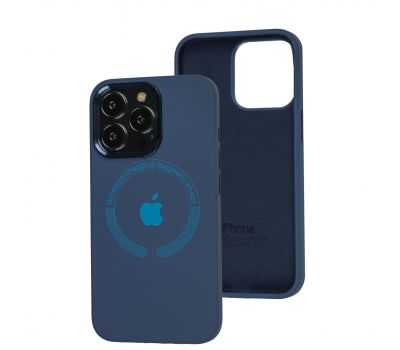 Чохол для iPhone 13 Pro Metal Camera MagSafe Silicone cobalt blue
