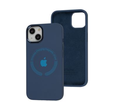 Чохол для iPhone 13 Metal Camera MagSafe Silicone cobalt blue