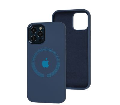 Чохол для iPhone 12 / 12 Pro Metal Camera MagSafe Silicone cobalt blue