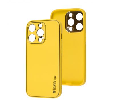 Чохол для iPhone 14 Pro Leather Xshield yellow