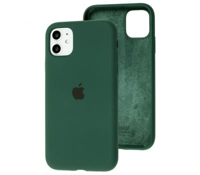 Чохол для iPhone 11 Silicone Full forest green
