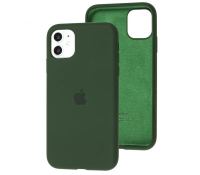 Чохол для iPhone 11 Silicone Full black green