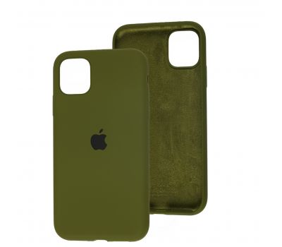 Чохол для iPhone 11 Silicone Full зелений / dark olive