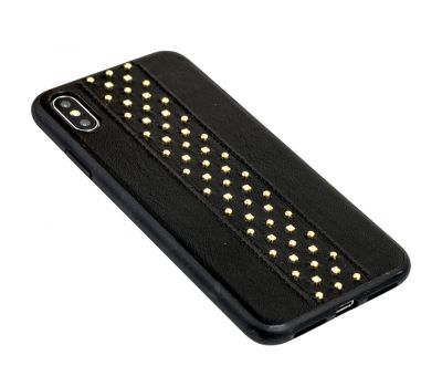 Чохол для iPhone Xs Max Leather with чорний 3369816