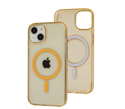 Чохол для iPhone 13 Clear color MagSafe orange