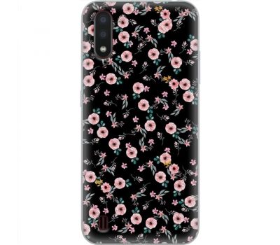 Чохол для Samsung Galaxy A01 (A015) MixCase квіти на чорному