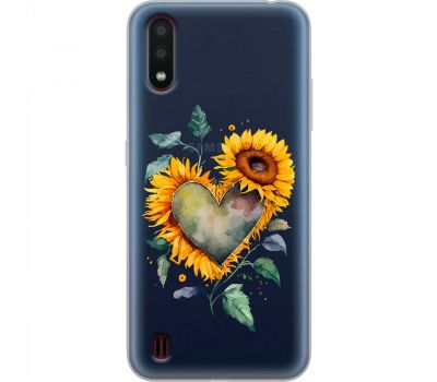 Чохол для Samsung Galaxy A01 (A015) MixCase осінь соняшник з серцем