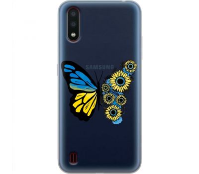 Чохол для Samsung Galaxy A01 (A015) MixCase патріотичні жовто-синій метелик