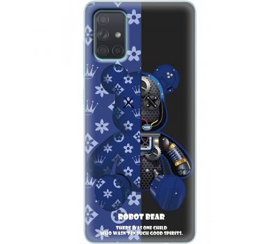 Чохол для Samsung Galaxy A71 (A715) MixCase робот лого на синьому