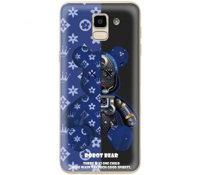 Чохол для Samsung Galaxy J6 2018 (J600) MixCase робот лого на синьому