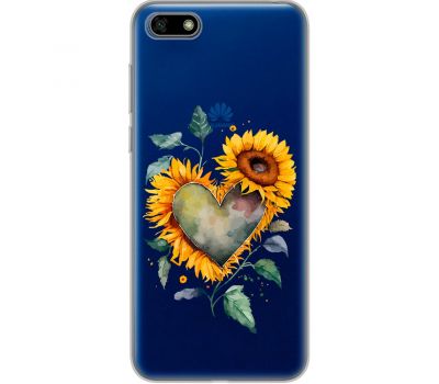 Чохол для Huawei Y5 2018 MixCase осінь соняшник з серцем