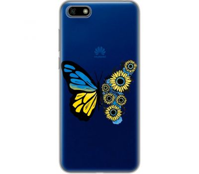 Чохол для Huawei Y5 2018 MixCase патріотичні жовто-синій метелик