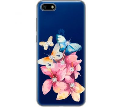 Чохол для Huawei Y5 2018 MixCase стрази квіти метелика