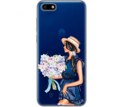 Чохол для Huawei Y5 2018 MixCase стрази дівчина з квітами