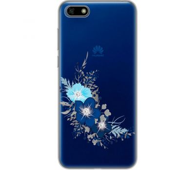 Чохол для Huawei Y5 2018 MixCase стрази синя квітка