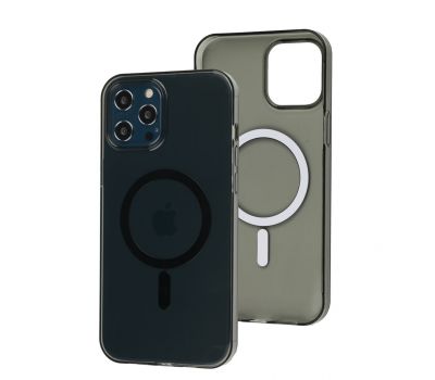 Чохол для iPhone 12 Pro Max Clear color MagSafe black