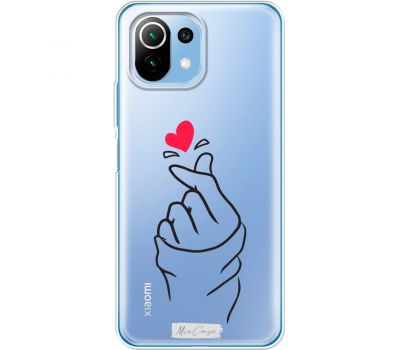Чохол для Xiaomi Mi 11 Lite Mixcase для закоханих рука з серцем