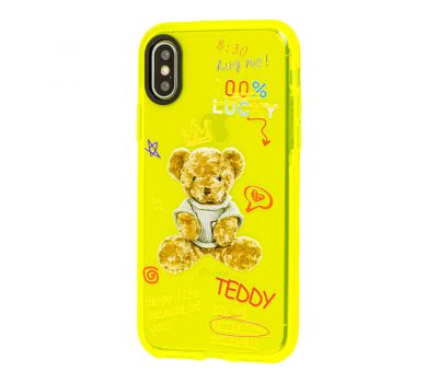 Чохол для iPhone X / Xs Neon print Teddy