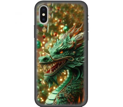 Чохол для iPhone X / Xs MixCase Новий рік green Dragon