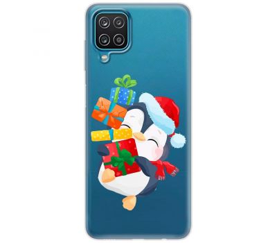 Чохол для Samsung Galaxy A12 / M12 MixCase Новий рік пінгвін з подарунками