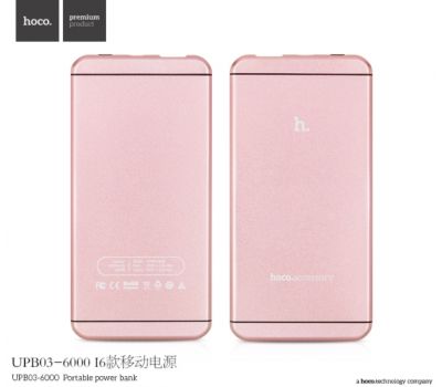 Зовнішній акумулятор power bank Hoco UPB-03 6000 mAh pink