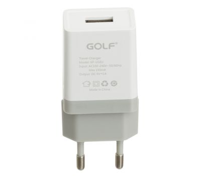 Мережевий ЗП Golf GF-U1 1A 2in1 білий 3380701