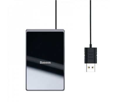 Бездротовий ЗП Baseus Card Ultra-Thin 15W with USB cable 1m чорний