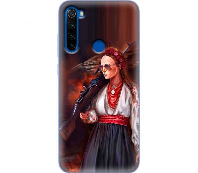 Чохол для Xiaomi Redmi Note 8T MixCase патріотичні українка з автоматом