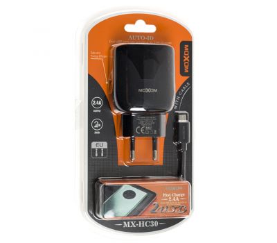 Зарядний пристрій Moxom MX-HC30 micro 2.4A 2USB Auto-ID чорний