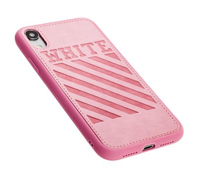 Чохол для iPhone Xr off-white leather рожевий 3381723
