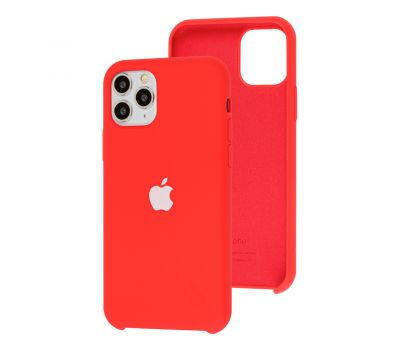 Чохол Silicone для iPhone 11 Pro case червоний біле яблуко